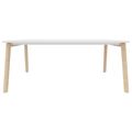 NOVA WOOD Konferenztisch | Massivholz-Gestell, 1800 x 1200 mm, Weiß