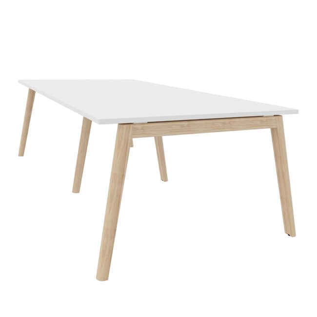 NOVA WOOD Konferenztisch | Massivholz-Gestell, 2400 x 1200 mm, Weiß NOVA WOOD Konferenztisch | Massivholz-Gestell, 2400 x 1200 mm, Weiß