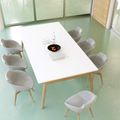 NOVA WOOD Konferenztisch | Massivholz-Gestell, 2400 x 1200 mm, Weiß