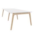 NOVA WOOD Konferenztisch | Massivholz-Gestell, 2400 x 1200 mm, Weiß