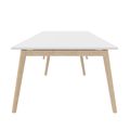 NOVA WOOD Konferenztisch | Massivholz-Gestell, 2400 x 1200 mm, Weiß