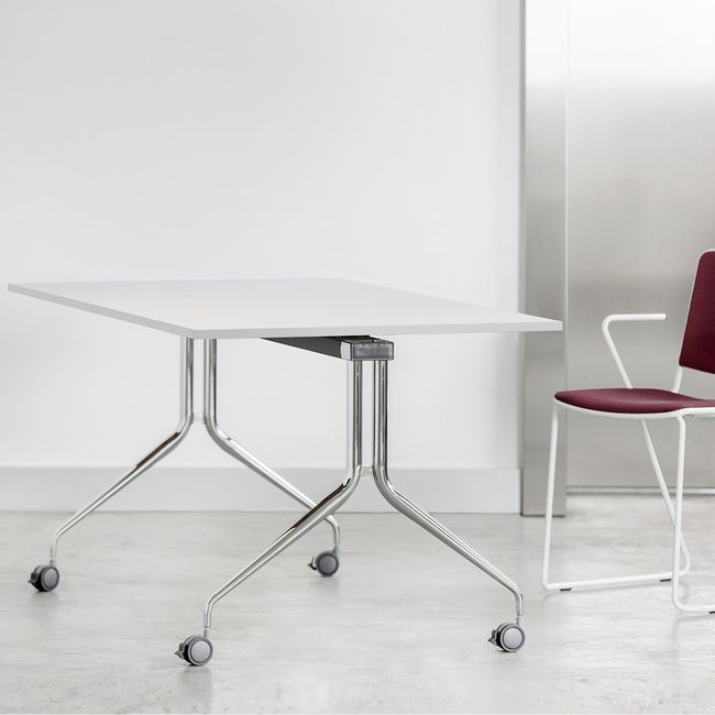 MARA - ARGO TILTING Konferenztisch | Rollbar, klappbar, 1600 x 800 mm, Weiß MARA - ARGO TILTING Konferenztisch | Rollbar, klappbar, 1600 x 800 mm, Weiß
