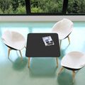 NOVA WOOD Couchtisch | Massivholz-Gestell, 700 x 700 mm, HPL FENIX Schwarz - 3 Thumbnail Image