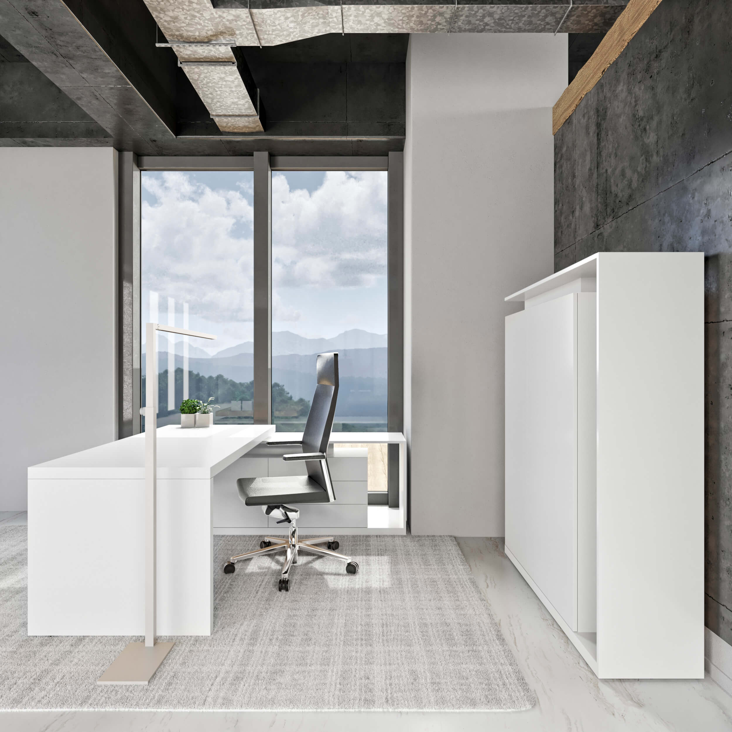 AVION Ensemble de bureaux en chef - y compris le service d'assemblage | Blanc - 6 Main Image