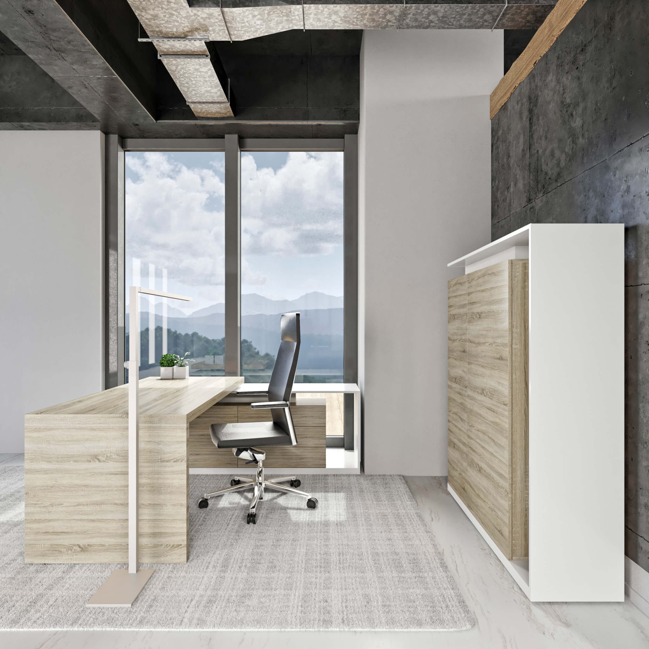 AVION Ensemble de bureaux en chef - y compris le service d'assemblage | Chêne sonoma - 7 Main Image