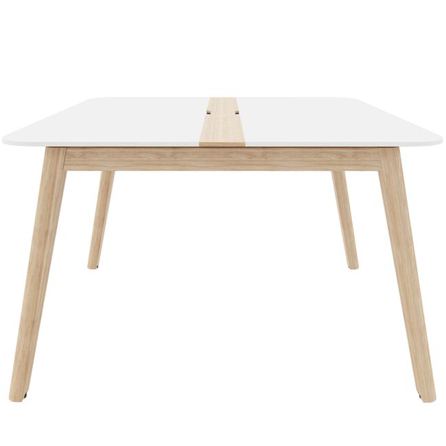 NOVA WOOD Konferenztisch | Elektrifiziert, Massivholz-Gestell, 1200 x 1200 mm, HPL Weiß NOVA WOOD Konferenztisch | Elektrifiziert, Massivholz-Gestell, 1200 x 1200 mm, HPL Weiß