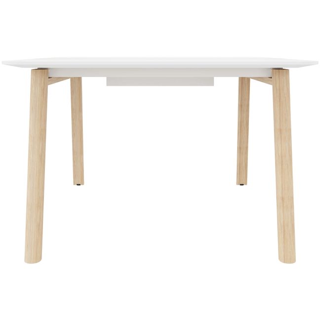 NOVA WOOD Konferenztisch | Elektrifiziert, Massivholz-Gestell, 1200 x 1200 mm, HPL Weiß NOVA WOOD Konferenztisch | Elektrifiziert, Massivholz-Gestell, 1200 x 1200 mm, HPL Weiß