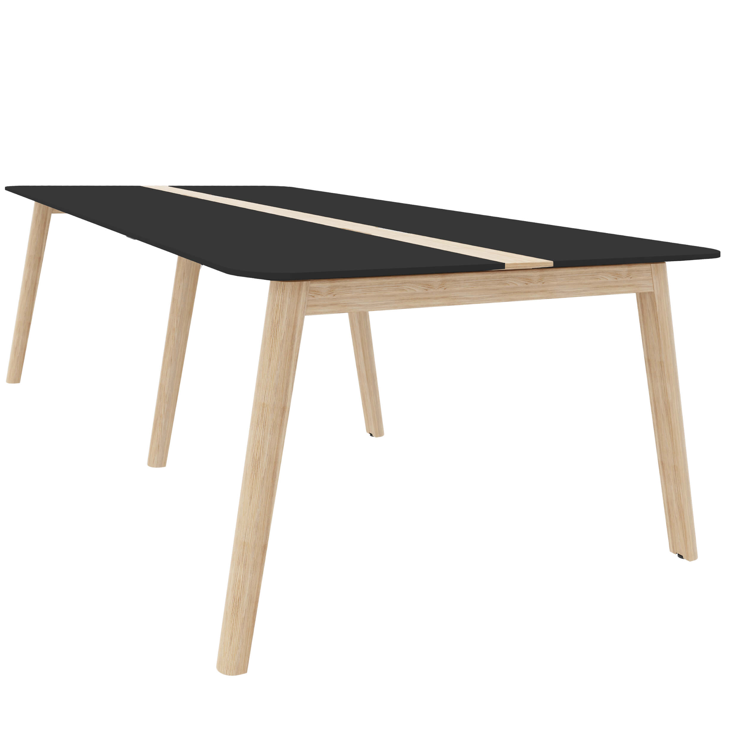NOVA WOOD Tableau de conférence | Cadre en bois massif électrifié, 2400 x 1200 mm, HPL Fenix ​​Black - 3 Main Image