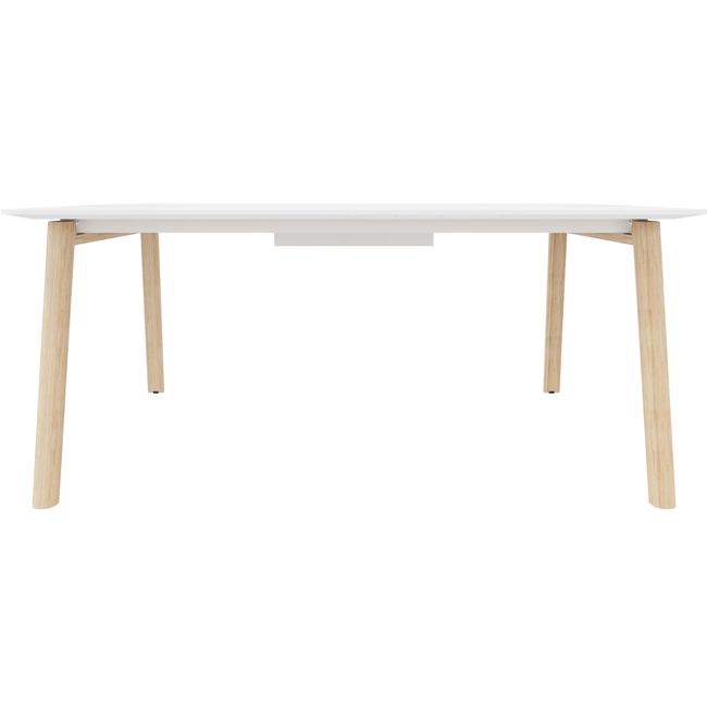 NOVA WOOD Konferenztisch | Elektrifiziert, Massivholz-Gestell, 1800 x 1200 mm, HPL Weiß NOVA WOOD Konferenztisch | Elektrifiziert, Massivholz-Gestell, 1800 x 1200 mm, HPL Weiß