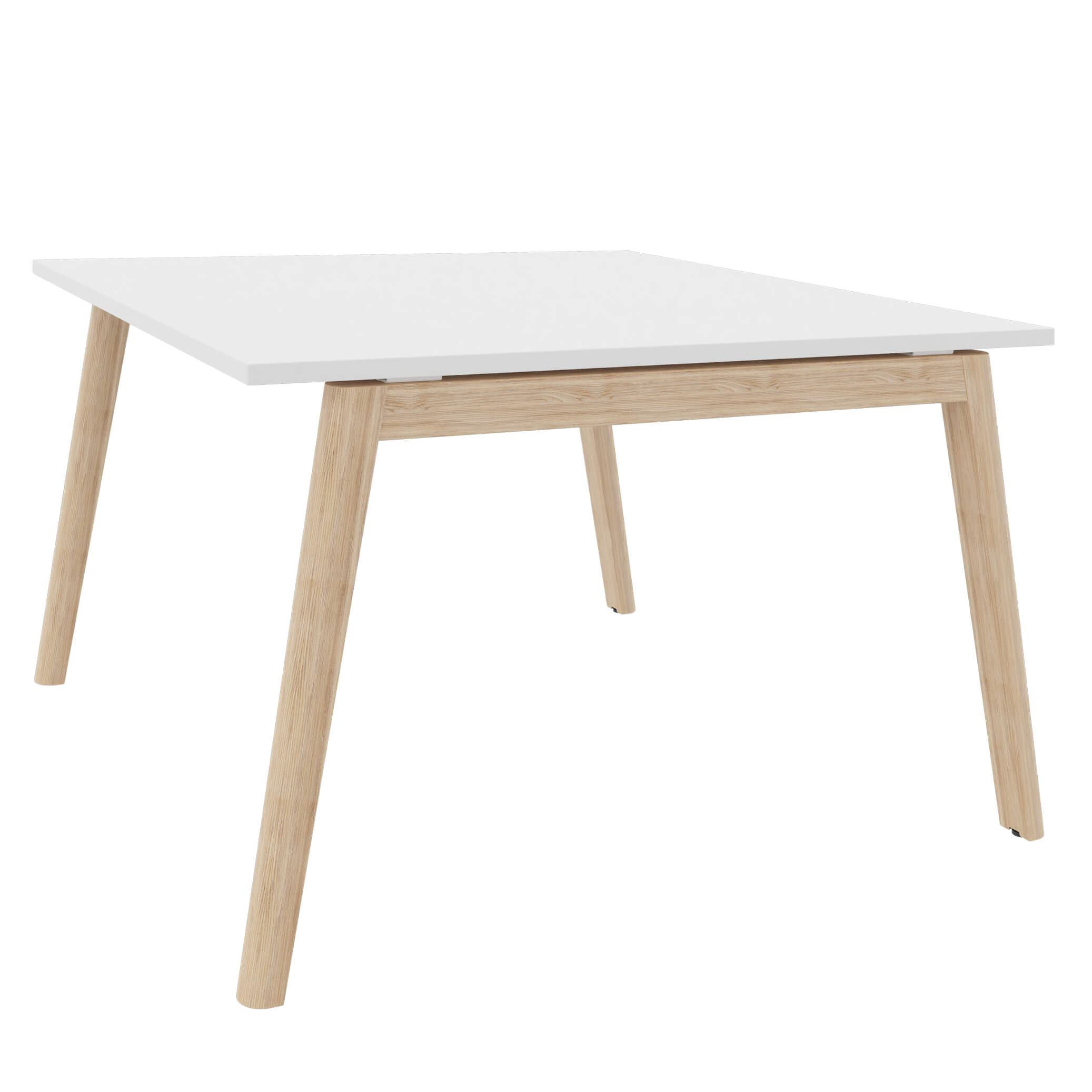 NOVA WOOD Conference table | Solid wood frame, 1200 x 1200 mm, white - 1 Main Image