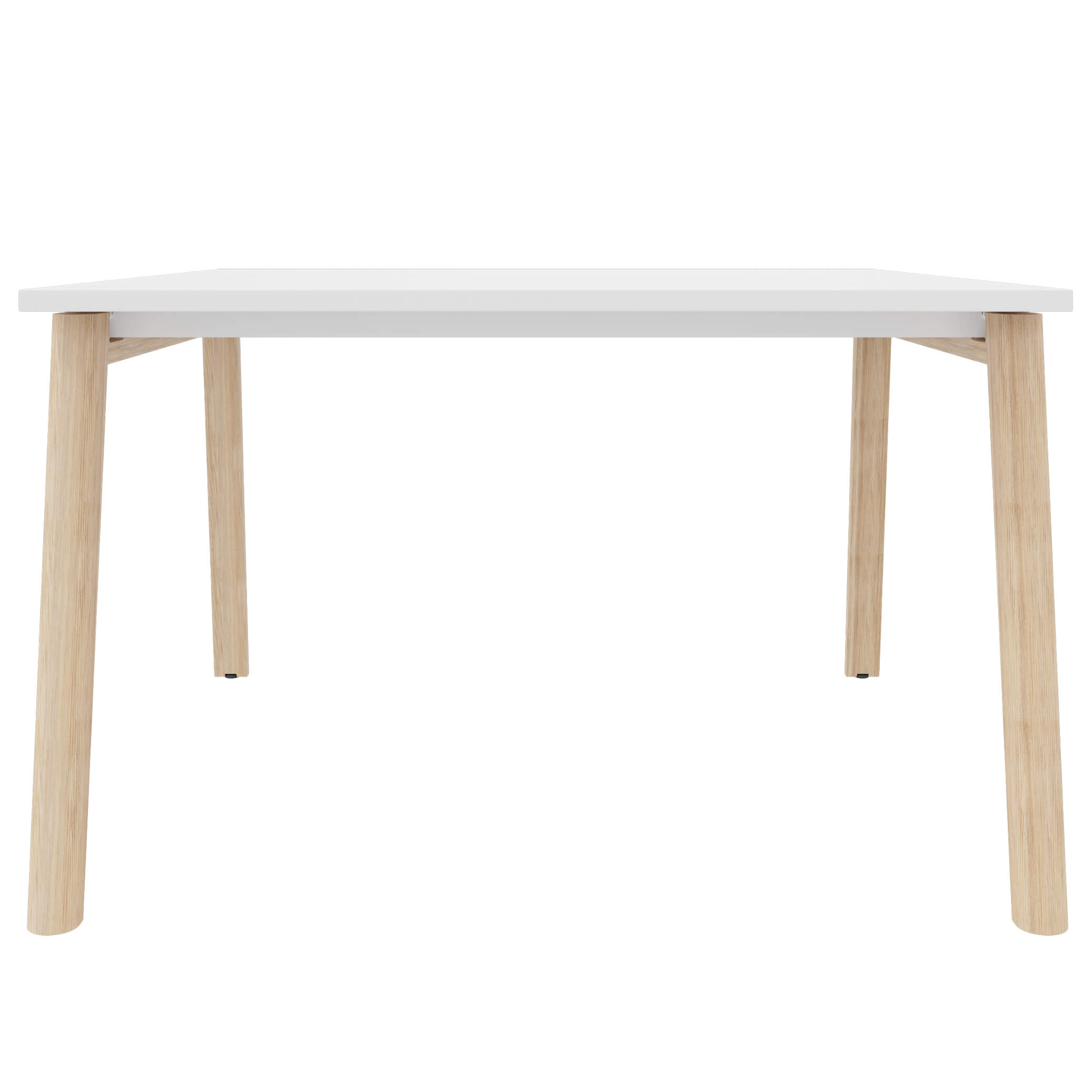 NOVA WOOD Conference table | Solid wood frame, 1200 x 1200 mm, white - 7 Main Image