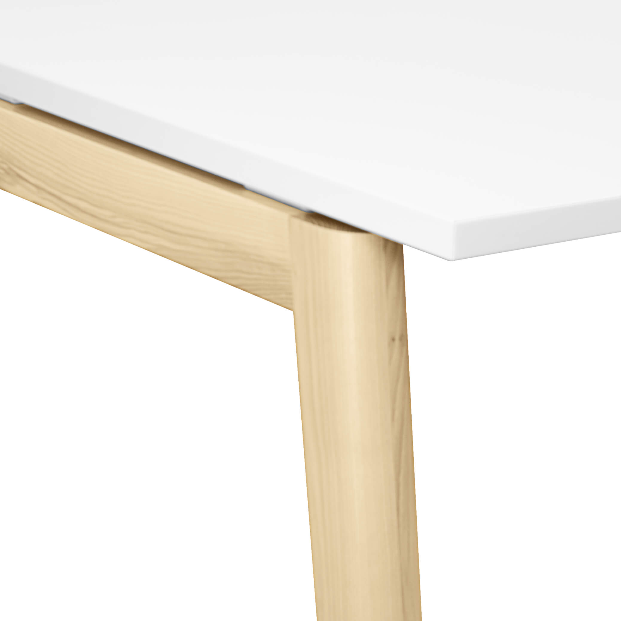 NOVA WOOD Conference table | Solid wood frame, 1200 x 1200 mm, white - 3 Main Image