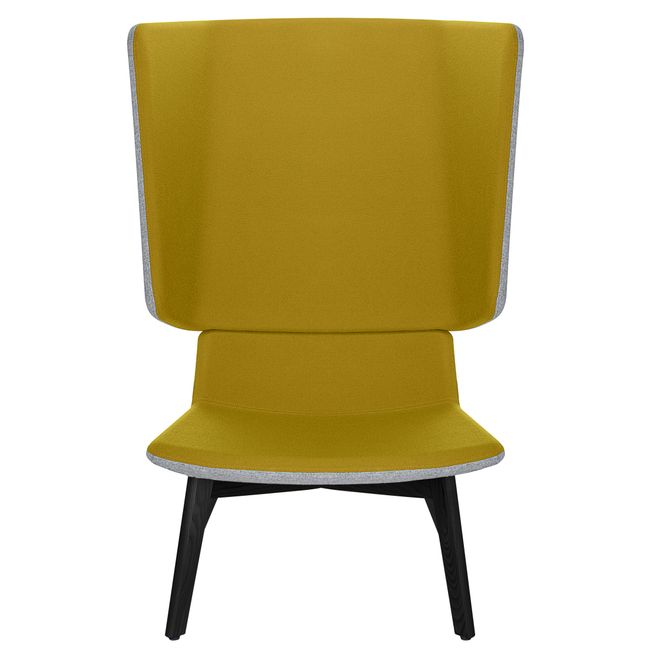 TWIST&SIT Ohrensessel | Massivholz-Gestell, Wollbezug VELITO