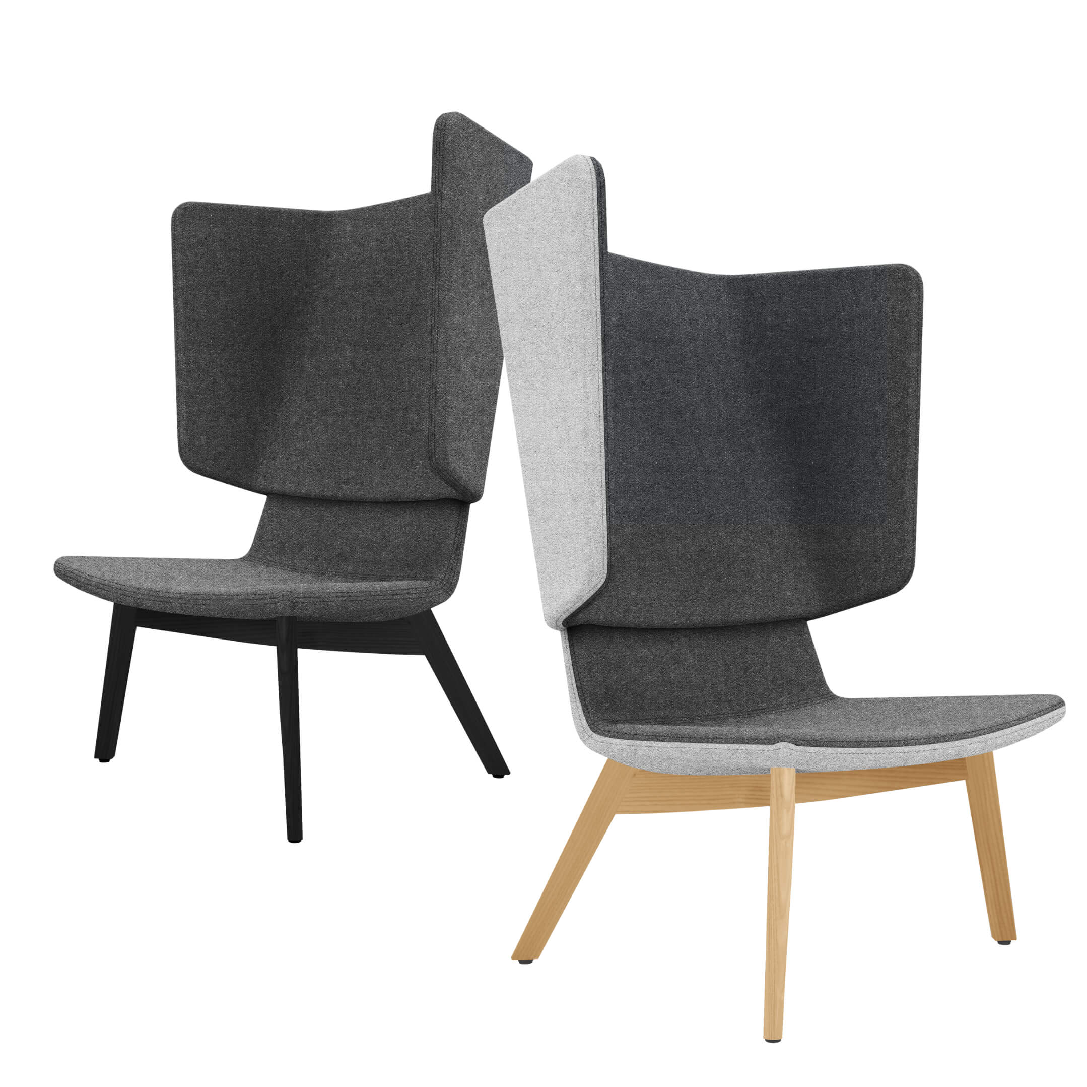 TWIST&SIT Ohrensessel | Massivholz-Gestell, Wollbezug SYNERGY - 1 Main Image