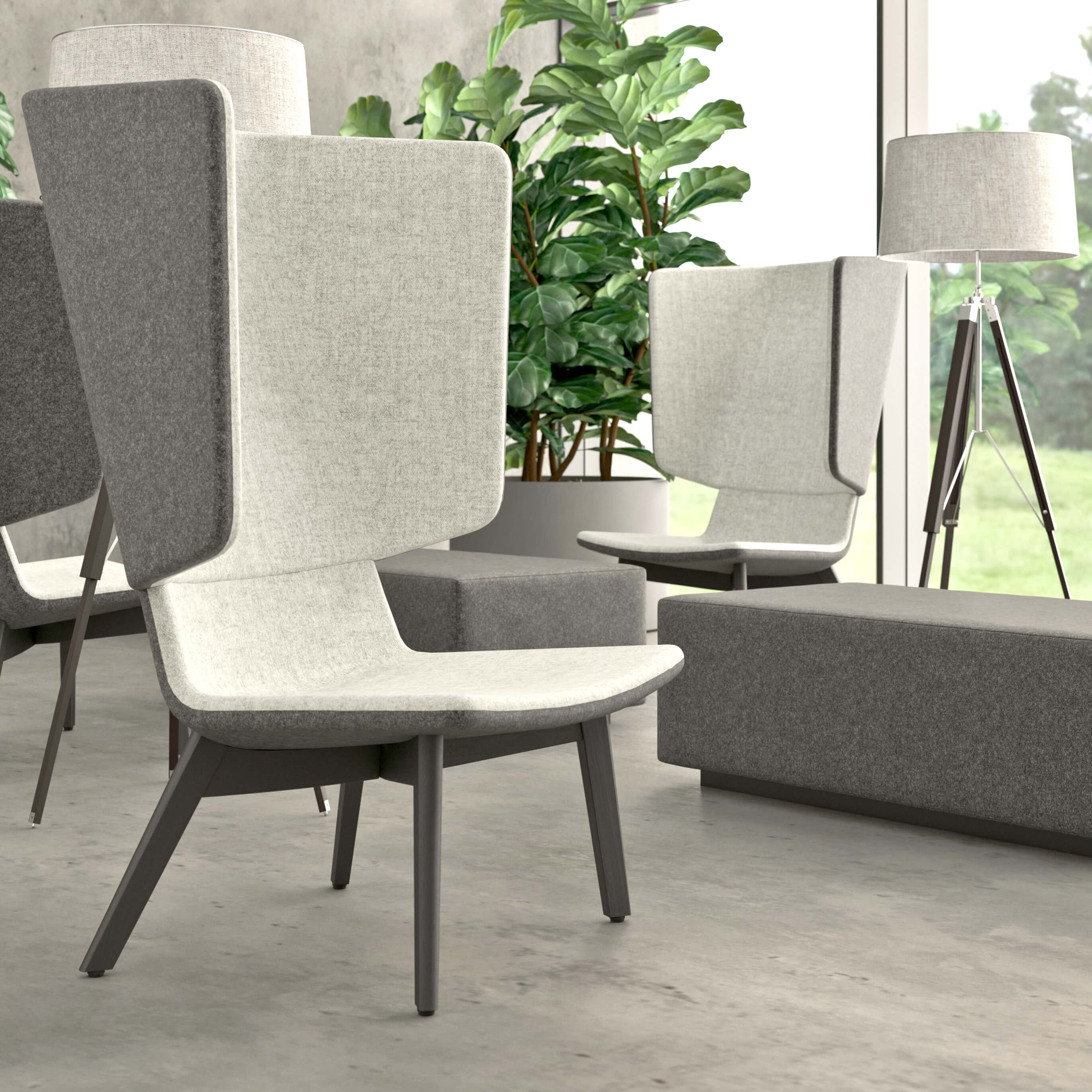 TWIST&SIT Ohrensessel | Massivholz-Gestell, Wollbezug SYNERGY - 7 Main Image