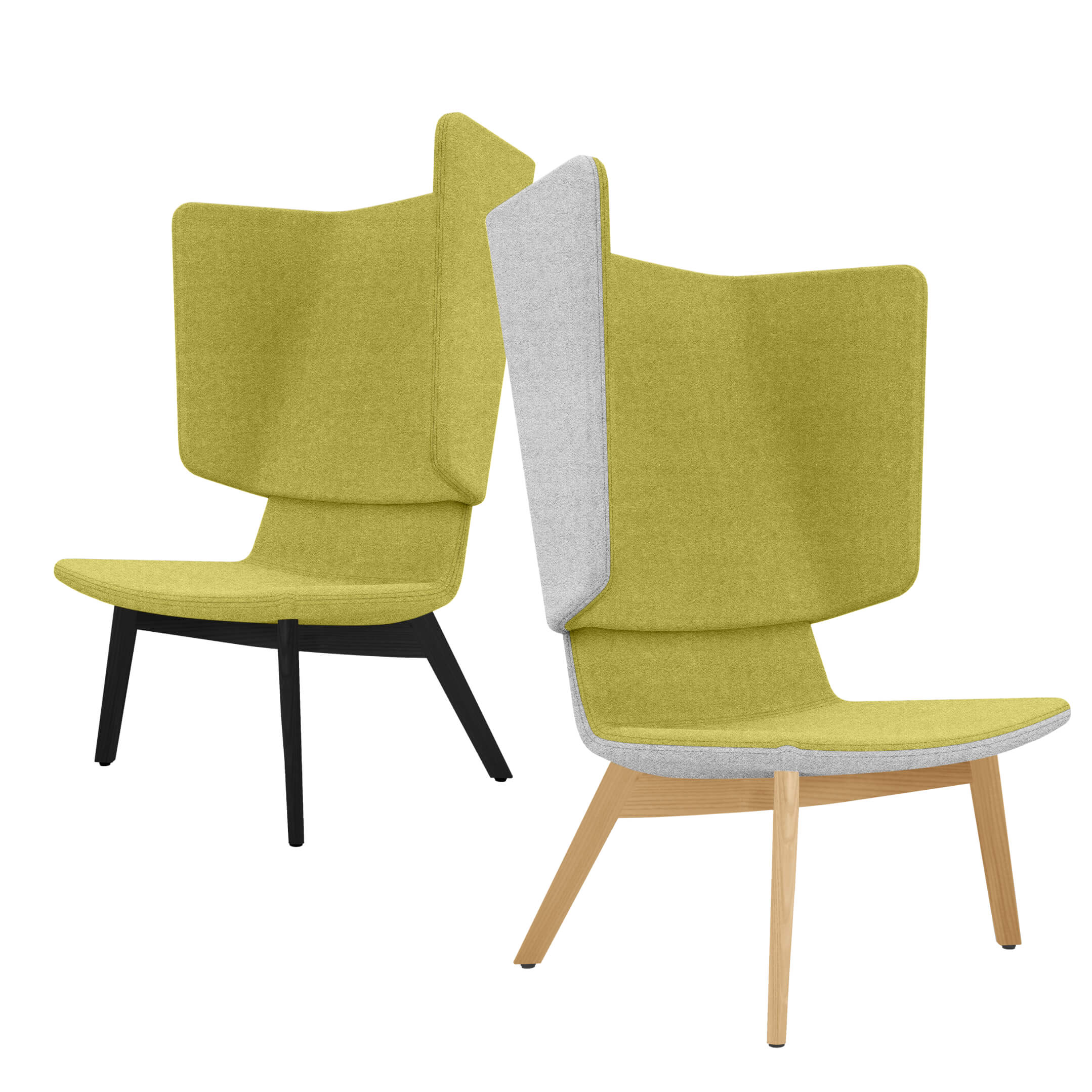 TWIST&SIT Ohrensessel | Massivholz-Gestell, Wollbezug SYNERGY - 1 Main Image