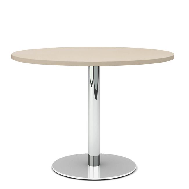 OPTIMA Besprechungstisch | Rund, Gestell Chrom, Ø 1000 mm, Ahorn