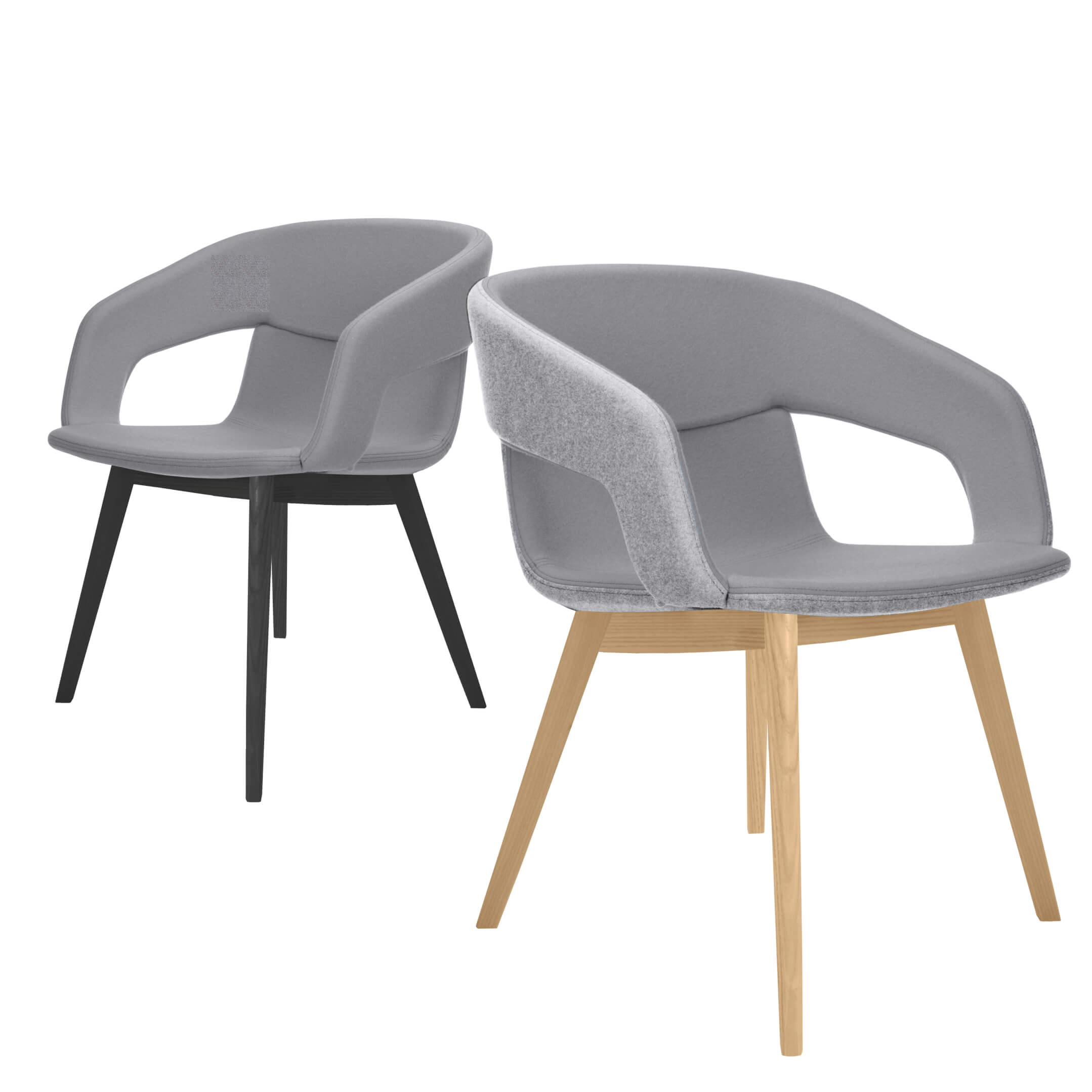 TWIST&SIT Fauteuil salon | Cadre en bois massif, couverture en laine Velito - 1 Main Image