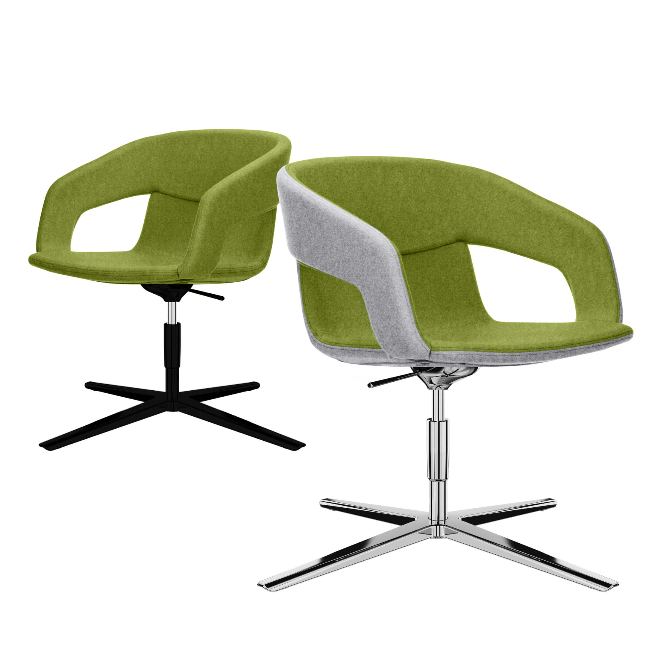 TWIST&SIT Fauteuil salon | Croix de 4 pieds, réglable en hauteur, couverture de laine velito - 1 Main Image