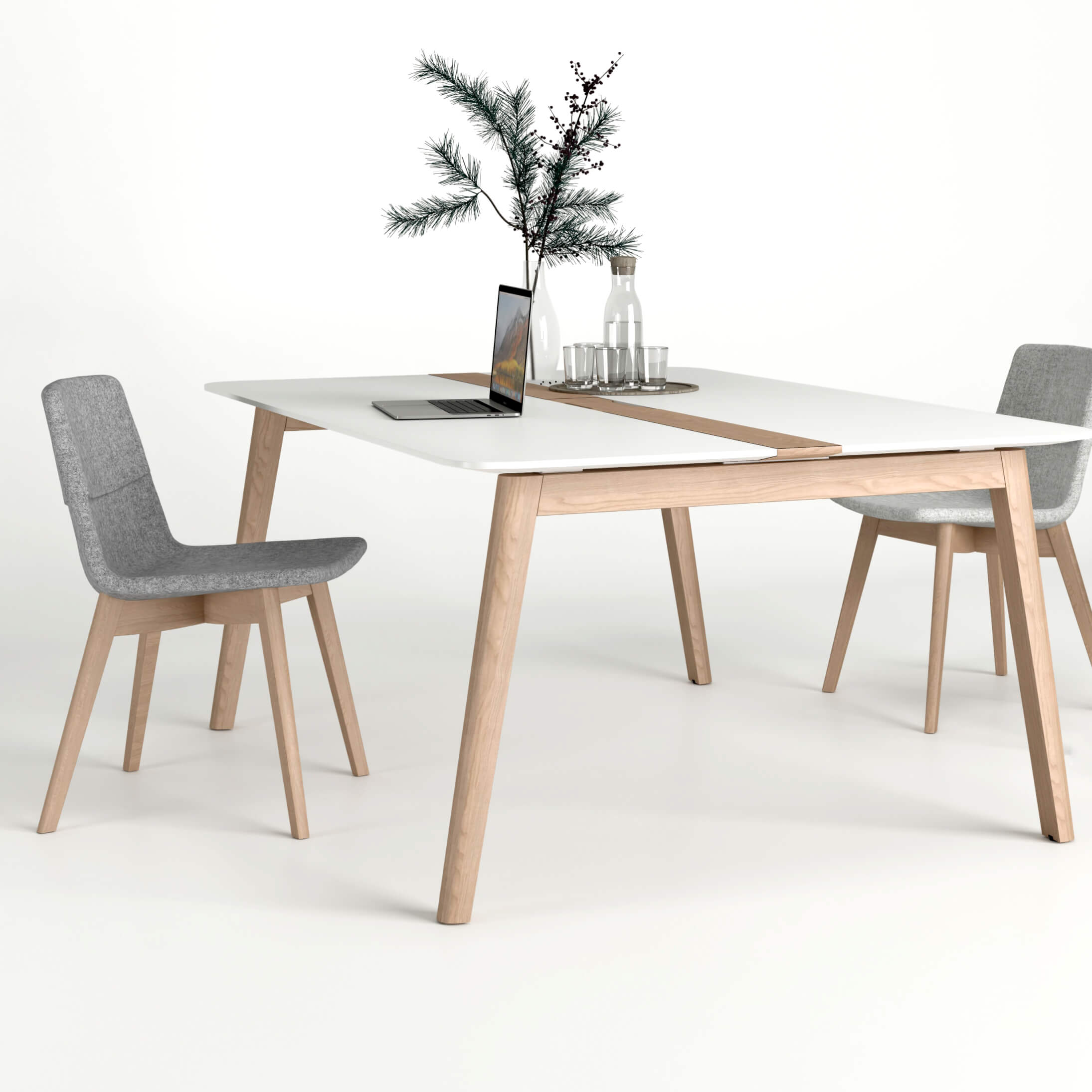 TWIST&SIT Chaise visiteur et de conférence | Structure en bois massif, revêtement en laine VELITO - 1 Main Image