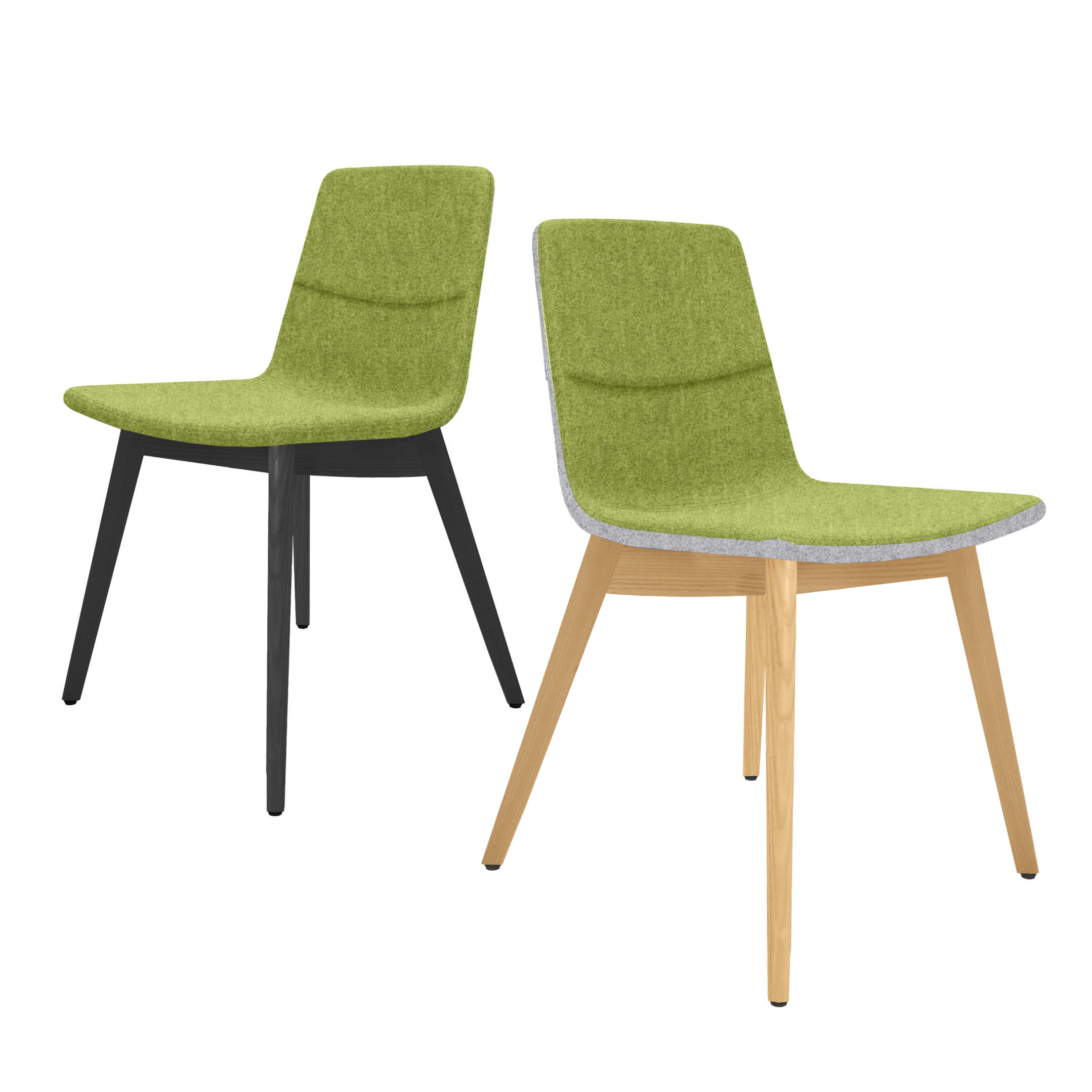 TWIST&SIT Chaise visiteur et de conférence | Structure en bois massif, revêtement en laine VELITO - 3 Main Image