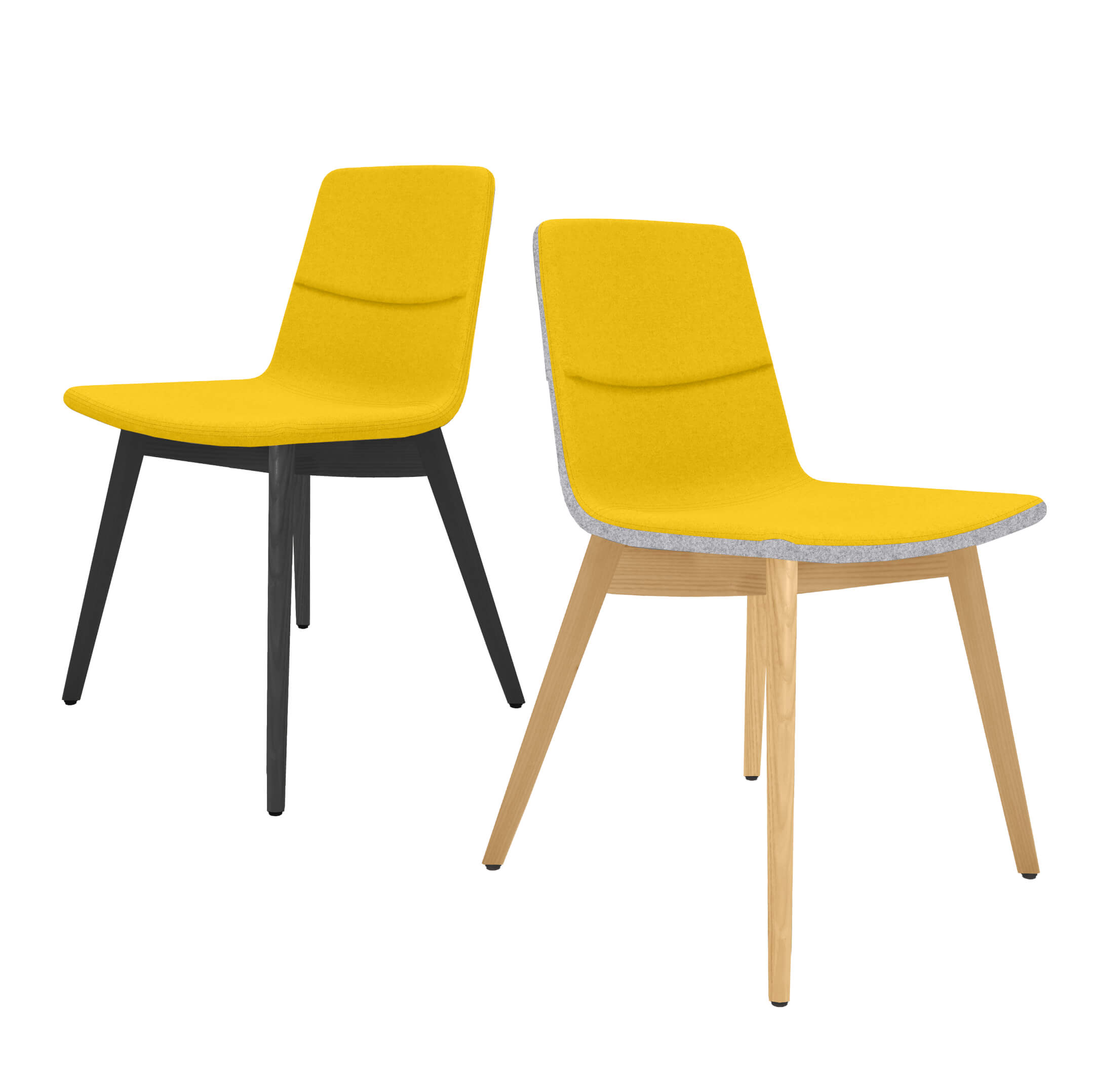 TWIST&SIT Chaise visiteur et de conférence | Structure en bois massif, revêtement en laine VELITO - 4 Main Image