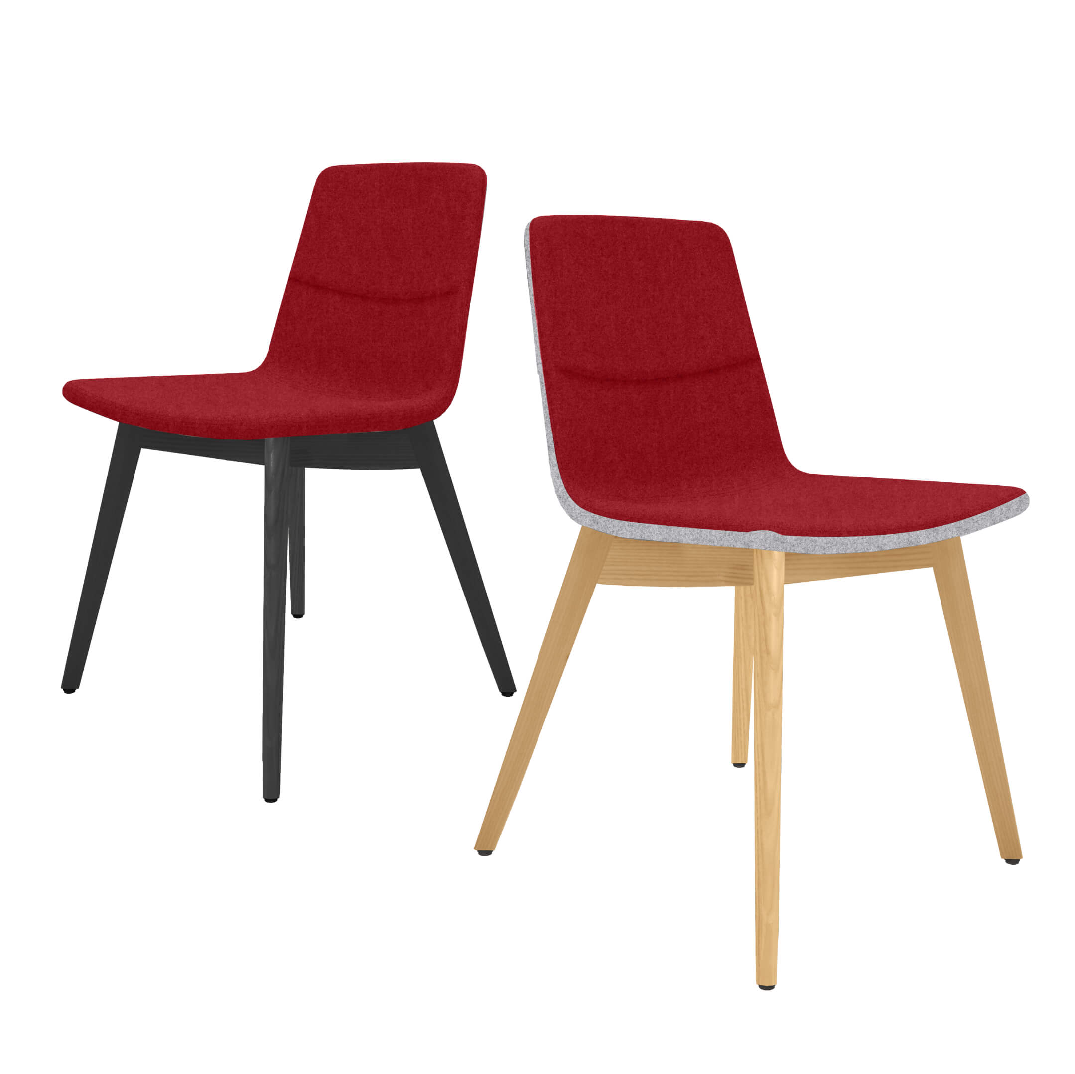 TWIST&SIT Chaise visiteur et de conférence | Structure en bois massif, revêtement en laine VELITO - 2 Main Image