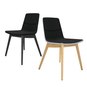 TWIST&SIT Besucher- und Konferenzstuhl | Massivholz-Gestell, Wollbezug VELITO