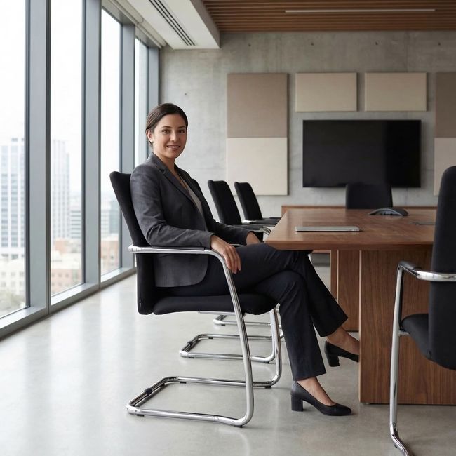 GAMA Freischwinger | Hohe Lehne, Schwarz