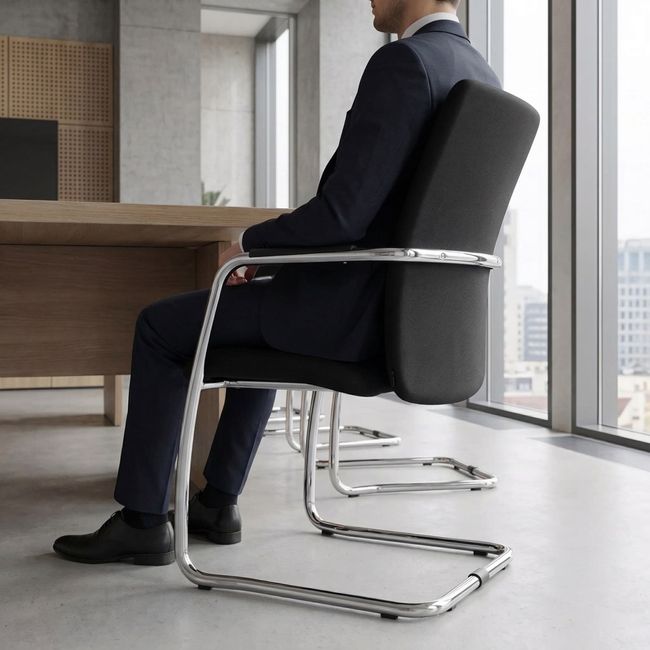 GAMA Freischwinger | Hohe Lehne, Schwarz