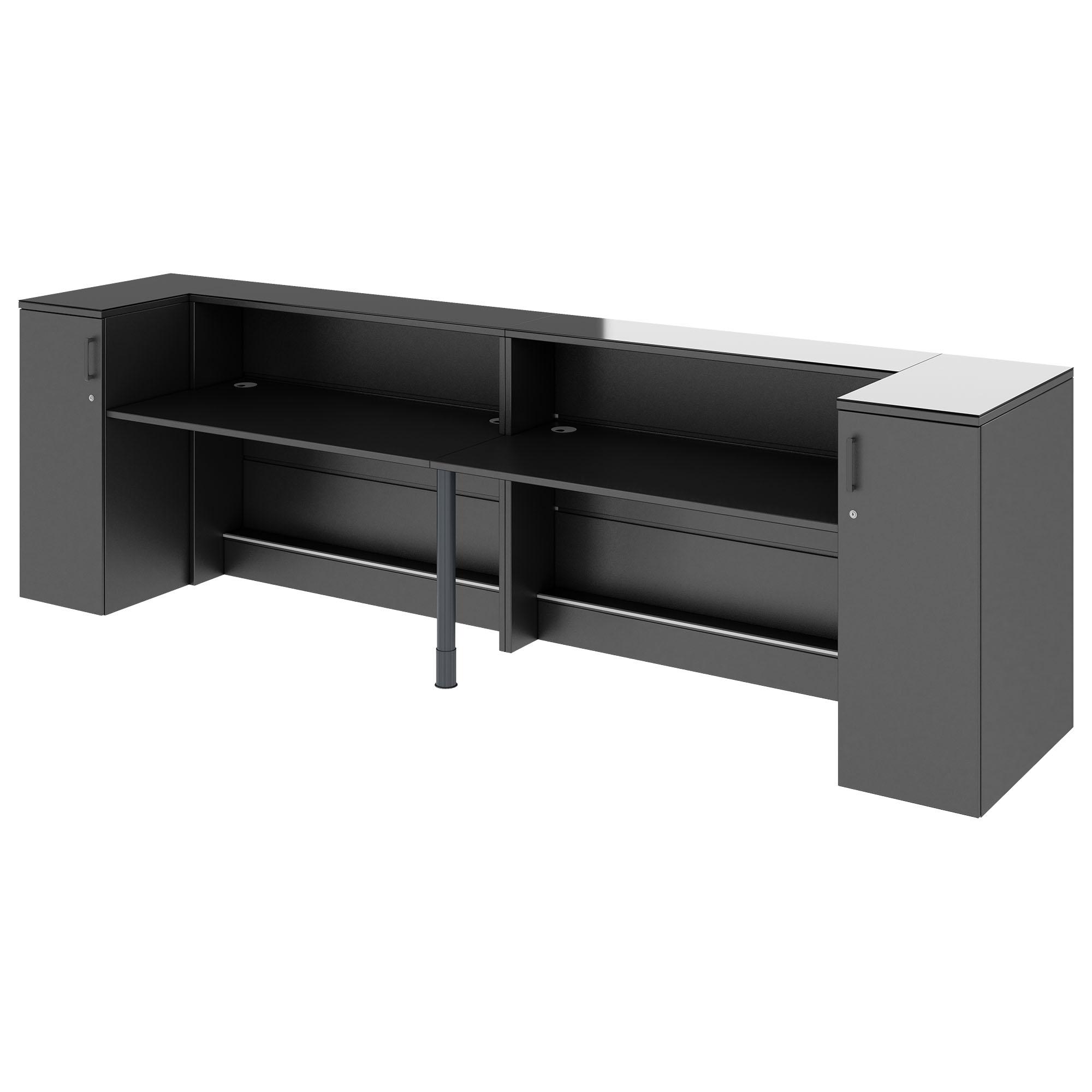 Novum reception counter | 3200-4000 mm, multicolor LED lighting, anthracite - 2 Main Image