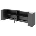 Novum reception counter | 3200-4000 mm, multicolor LED lighting, anthracite - 2 Thumbnail Image