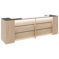 Novum reception counter | 3200-4000 mm, multicolor LED lighting, amber oak - 1 Thumbnail Image