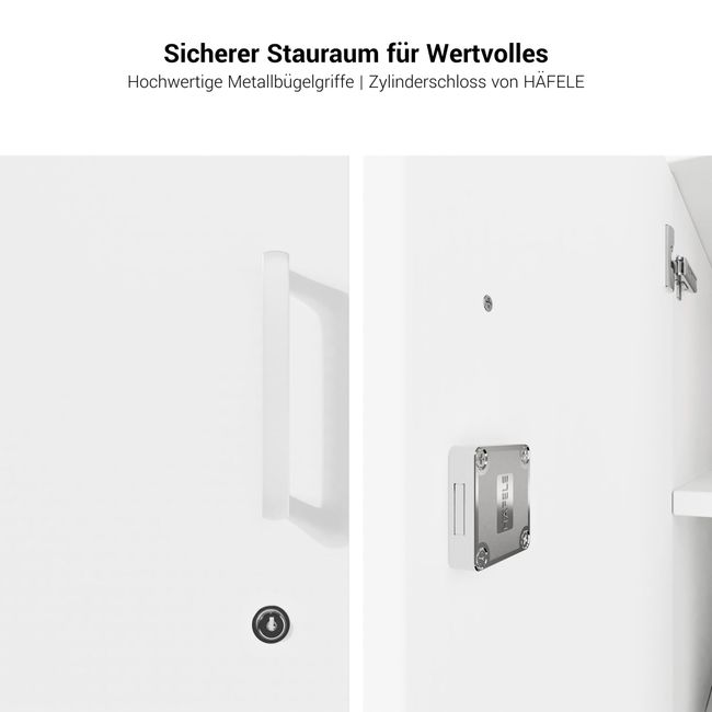 NOVUM Empfangstheke | 5200 - 6000 mm, Multicolor-LED-Beleuchtung, Weiß