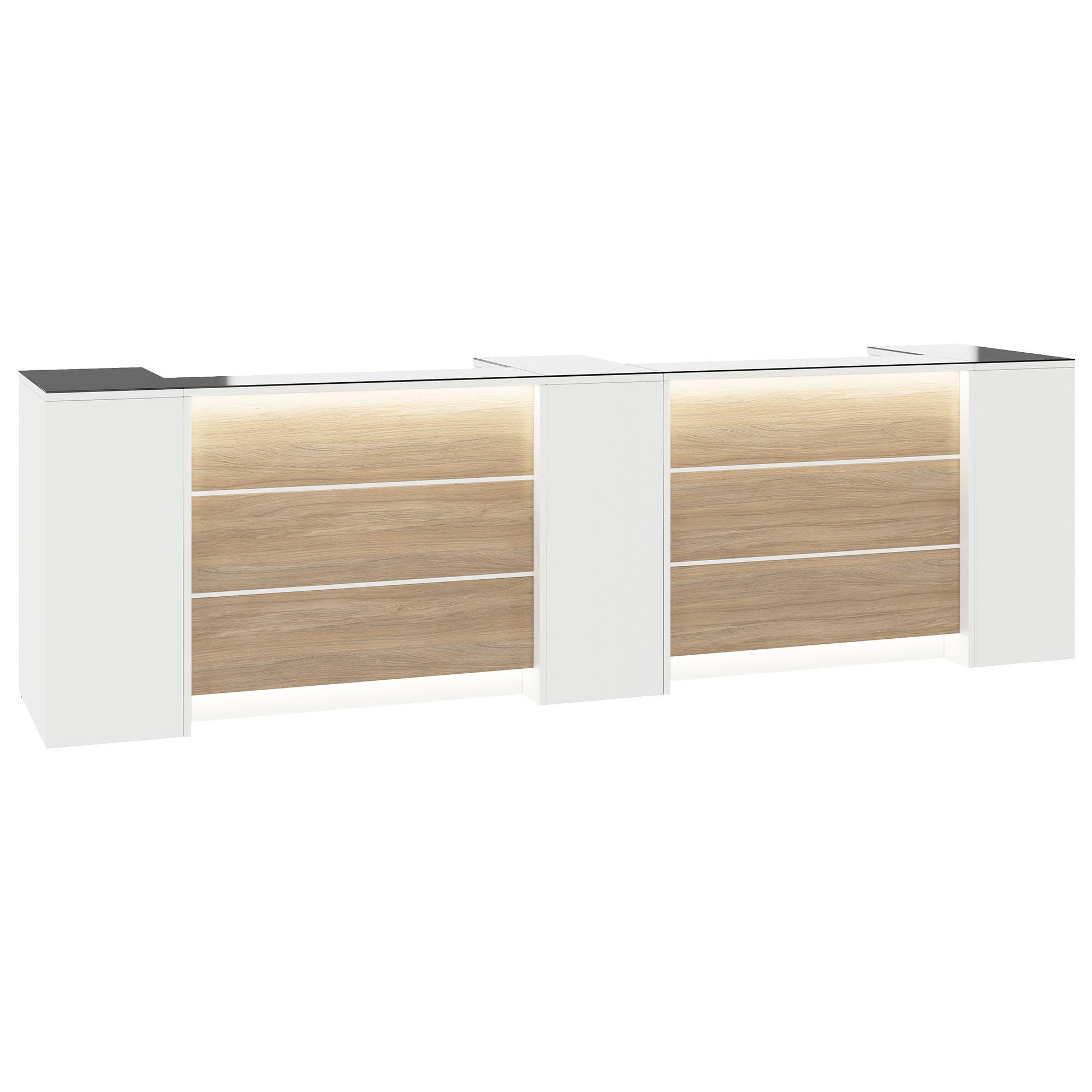 NOVUM Empfangstheke | 3600 - 4400 mm, Multicolor-LED-Beleuchtung, Weiß - 1 Main Image