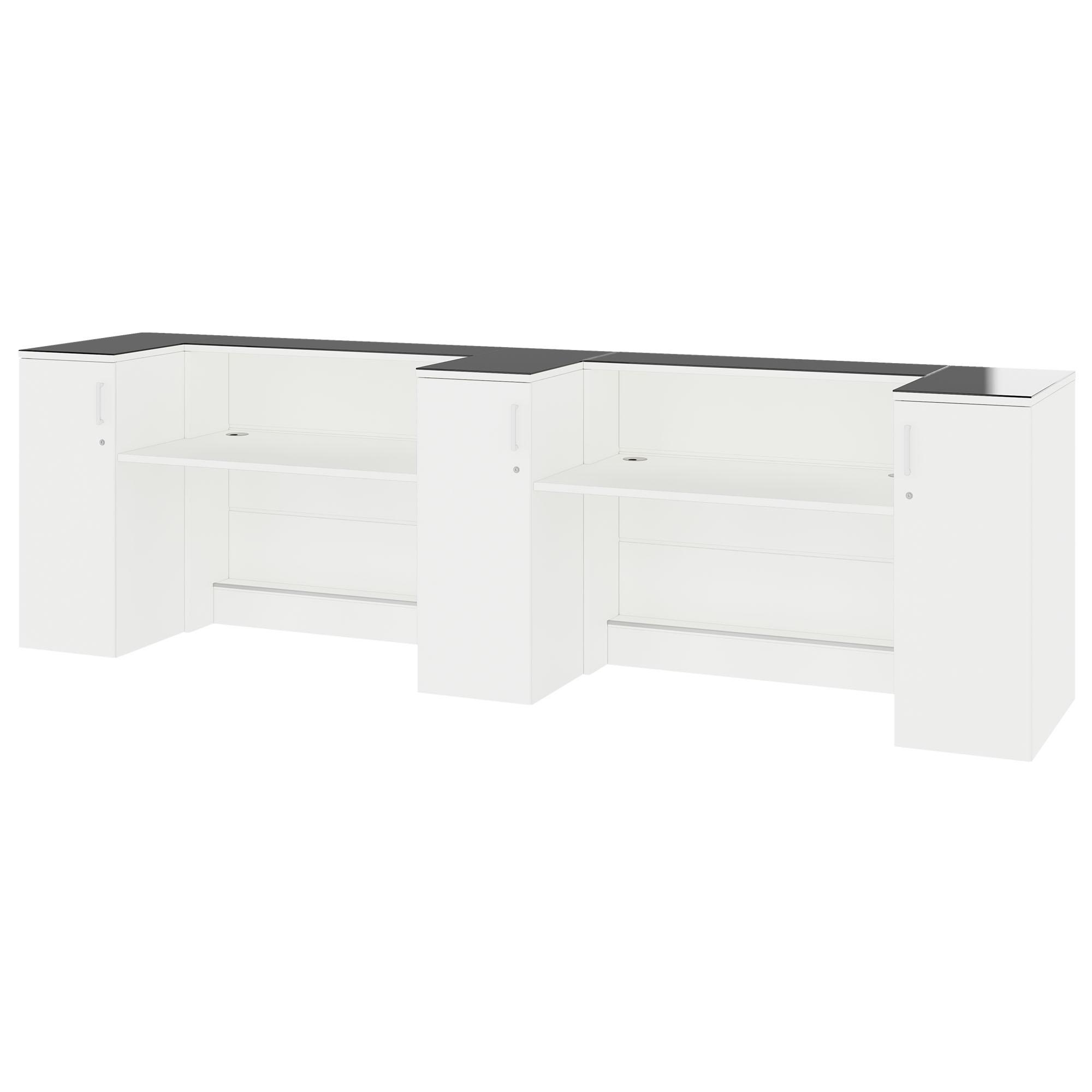 NOVUM Empfangstheke | 3600 - 4400 mm, Multicolor-LED-Beleuchtung, Weiß - 2 Main Image