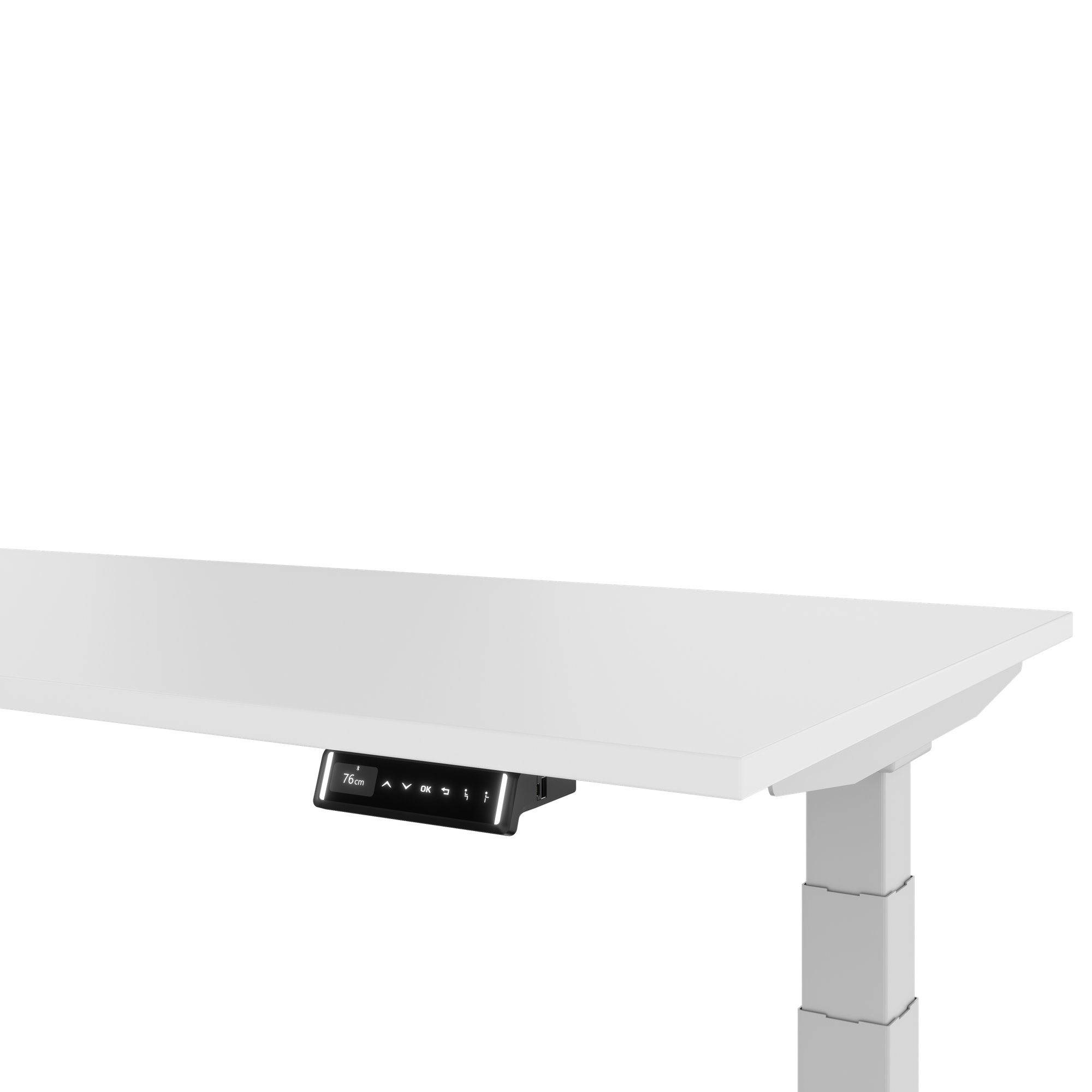 TELDRA Pro, Tableau de bureau à angle à 3 moteurs | 1800 x 1600 mm, réglable à hauteur électrique, blanc - 4 Main Image