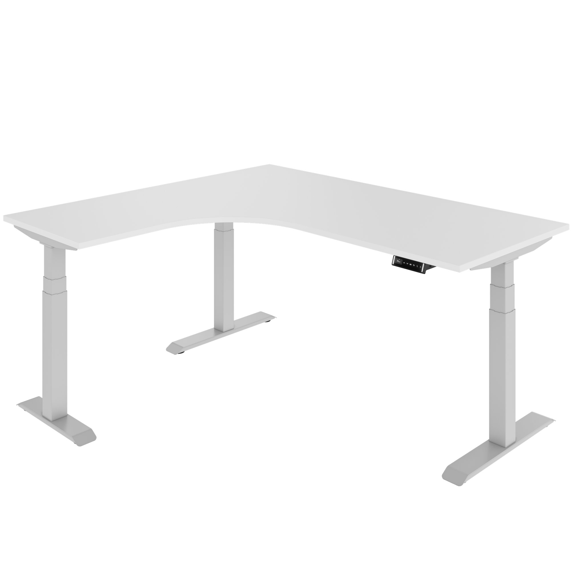 TELDRA Pro, Tableau de bureau à angle à 3 moteurs | 1800 x 1600 mm, réglable à hauteur électrique, blanc - 1 Main Image