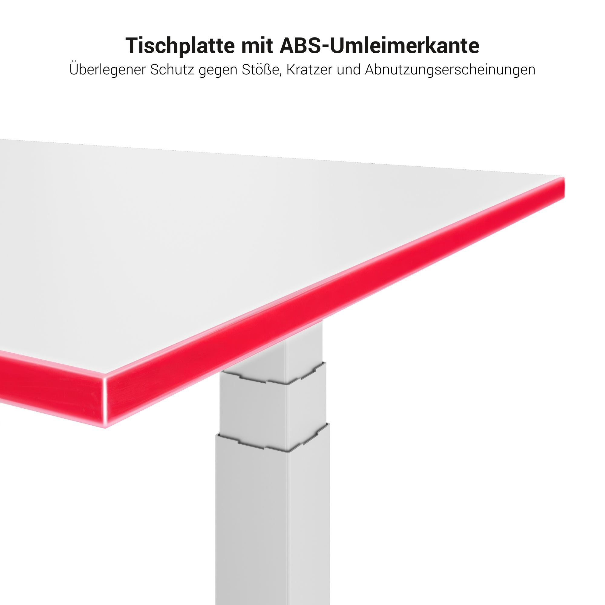 TELDRA Pro, Tableau de bureau à angle à 3 moteurs | 1800 x 1600 mm, réglable à hauteur électrique, blanc - 9 Main Image