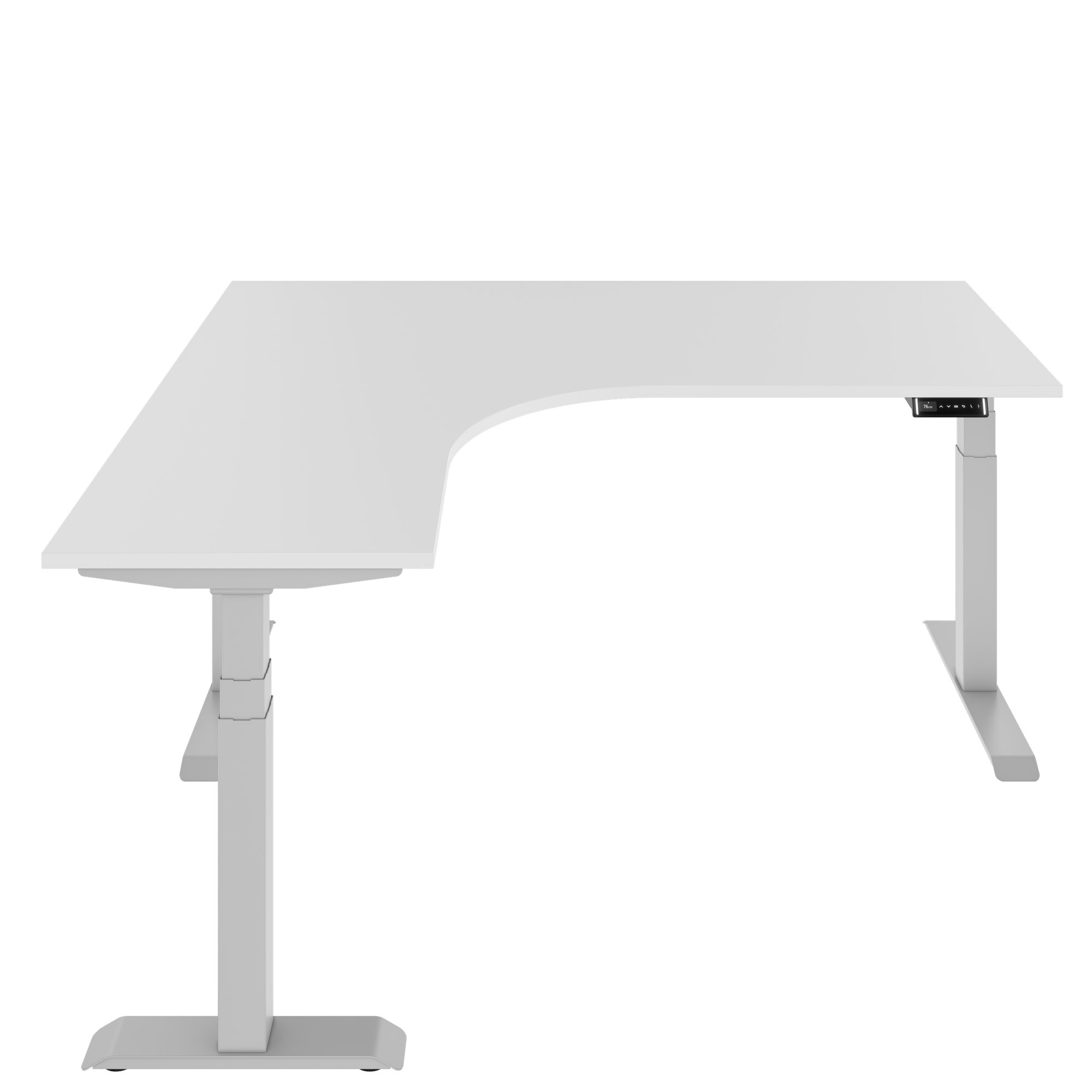 TELDRA Pro, Tableau de bureau à angle à 3 moteurs | 1800 x 1600 mm, réglable à hauteur électrique, blanc - 2 Main Image