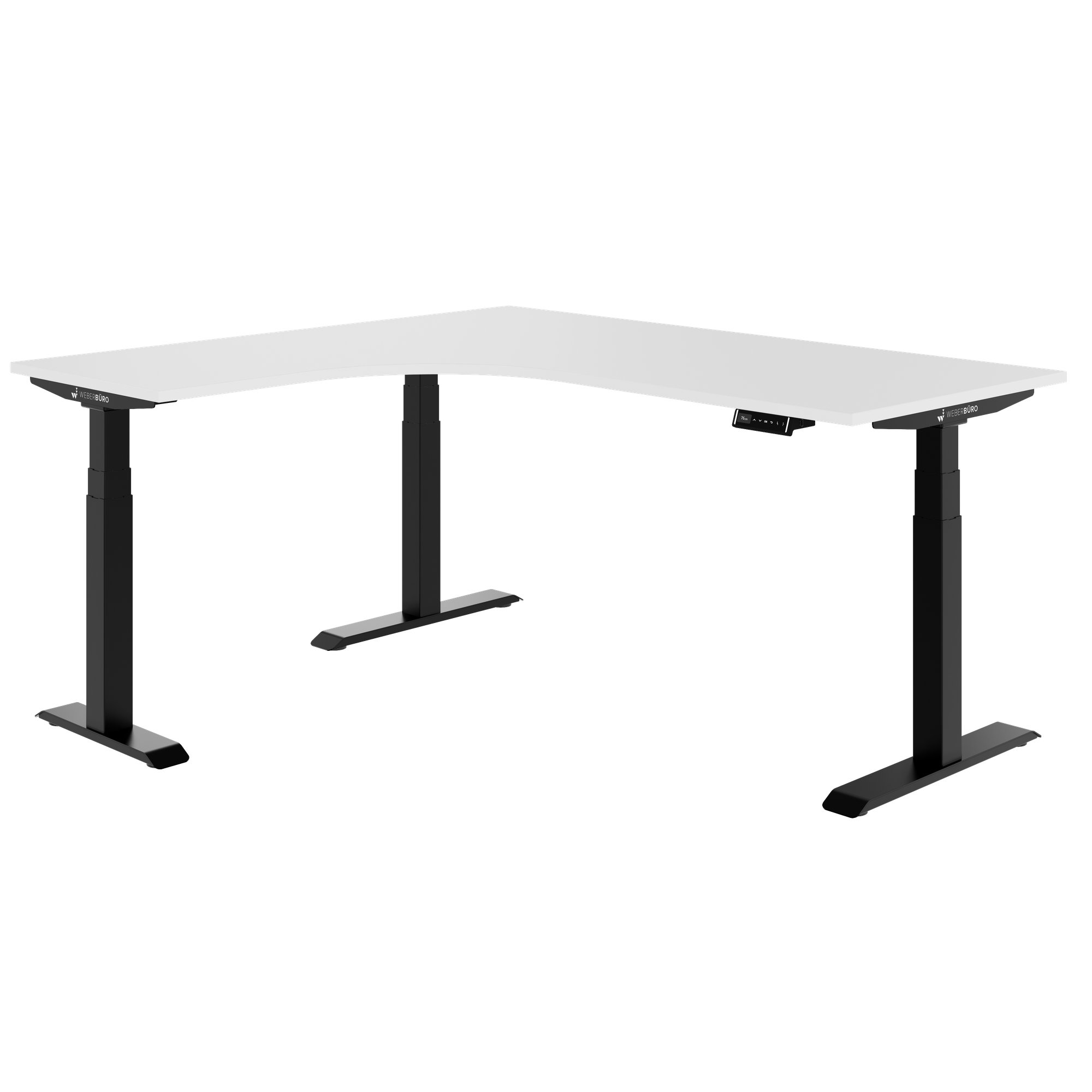 TELDRA Pro, 3-Motoren-Winkelschreibtisch | 1800 x 1600 mm, elektrisch höhenverstellbar, Weiß - 1 Main Image