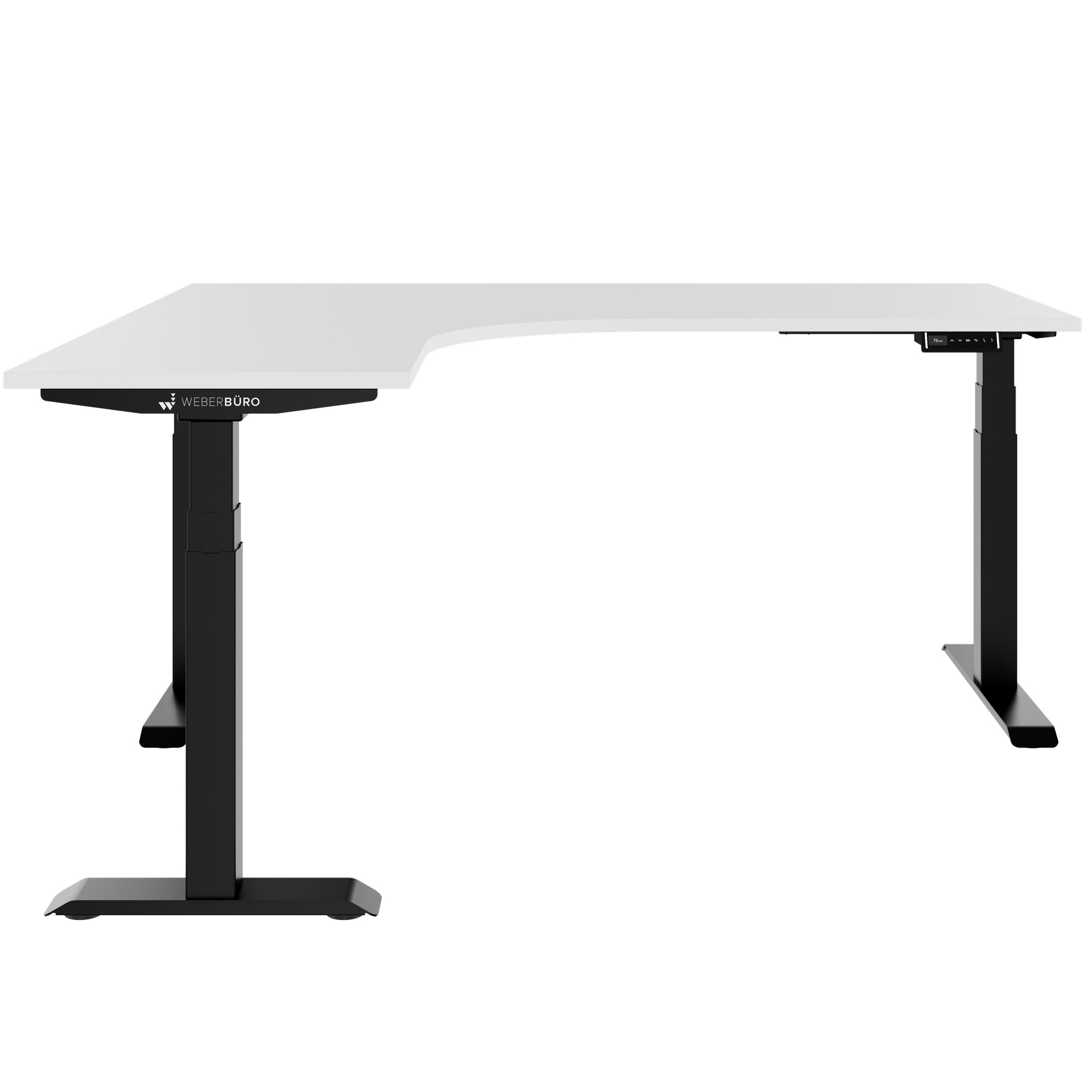 TELDRA Pro, 3-Motoren-Winkelschreibtisch | 1800 x 1600 mm, elektrisch höhenverstellbar, Weiß - 2 Main Image