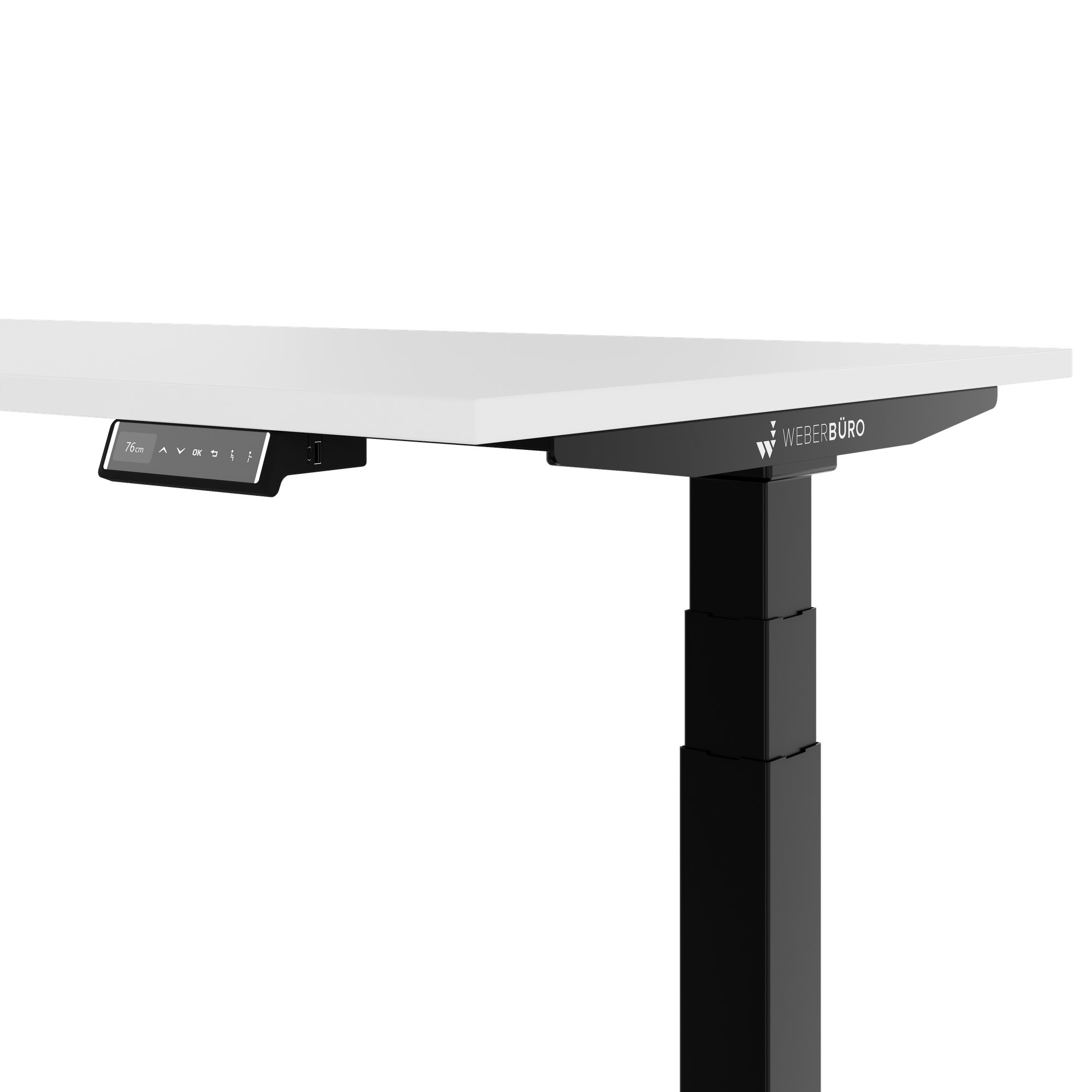 TELDRA Pro, 3-Motoren-Winkelschreibtisch | 1800 x 1600 mm, elektrisch höhenverstellbar, Weiß - 4 Main Image