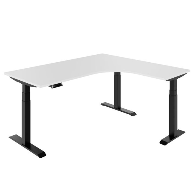 TELDRA Pro, 3-Motoren-Winkelschreibtisch | 1800 x 1600 mm, elektrisch höhenverstellbar, Weiß TELDRA Pro, 3-Motoren-Winkelschreibtisch | 1800 x 1600 mm, elektrisch höhenverstellbar, Weiß