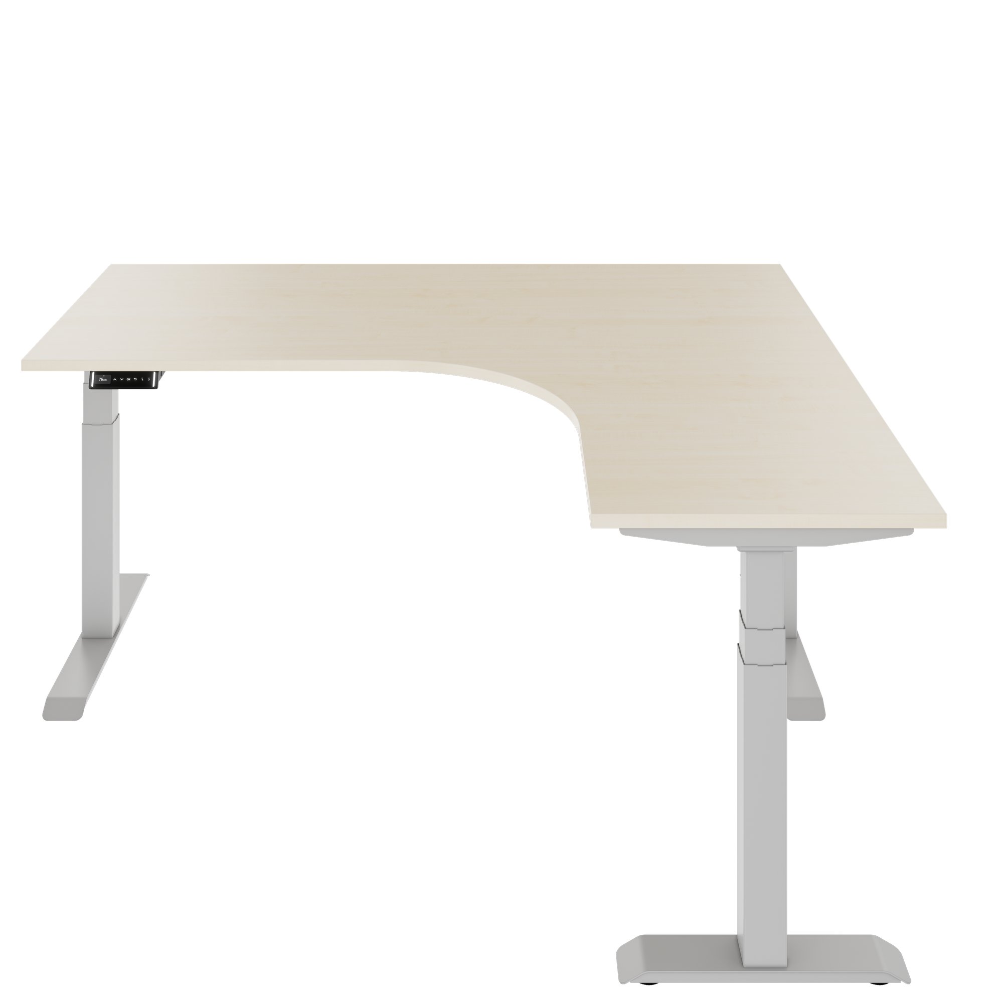 TELDRA Pro, Tableau de bureau à angle à 3 moteurs | 1800 x 1600 mm, réglable à la hauteur électrique, érable - 2 Main Image