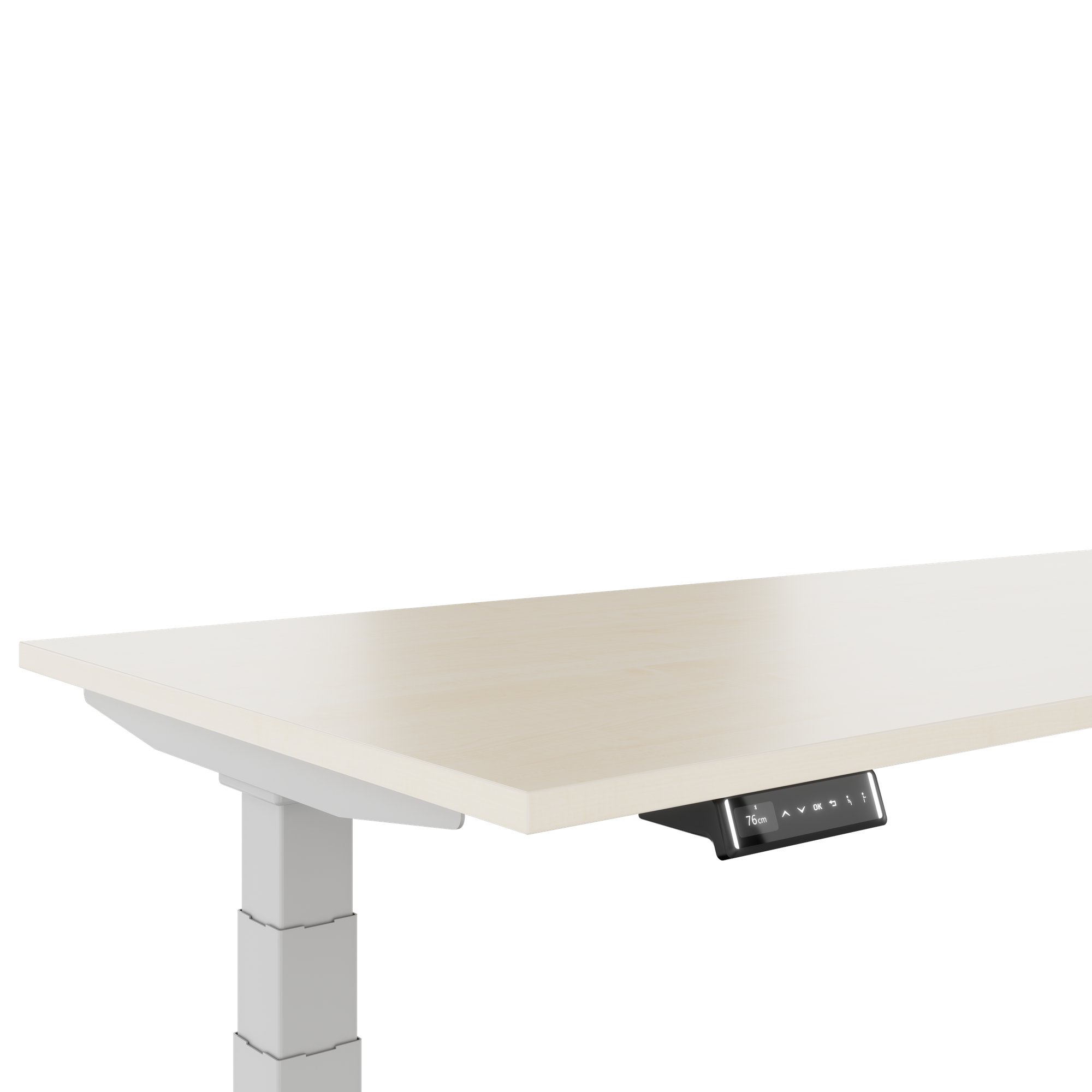 TELDRA Pro, Tableau de bureau à angle à 3 moteurs | 1800 x 1600 mm, réglable à la hauteur électrique, érable - 4 Main Image