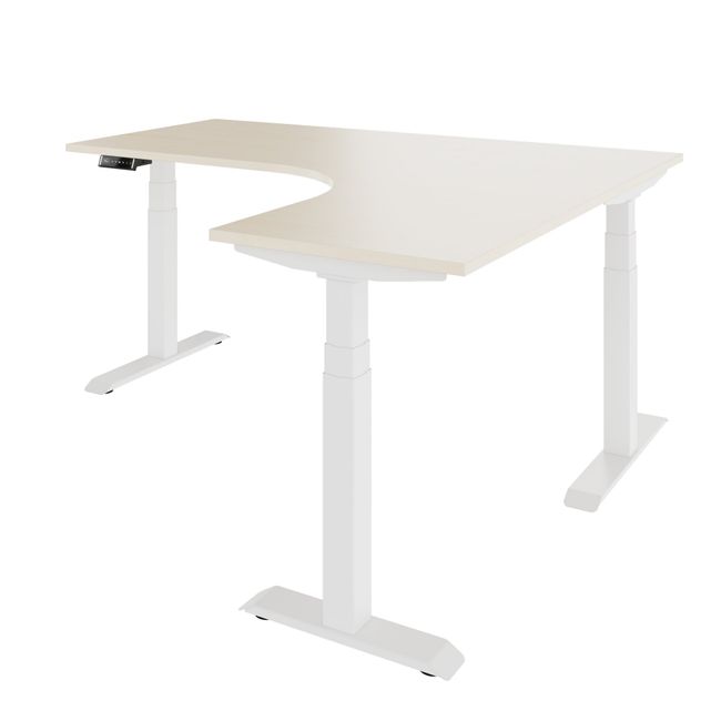 TELDRA Pro, 3-Motoren-Winkelschreibtisch | 1800 x 1600 mm, elektrisch höhenverstellbar, Ahorn TELDRA Pro, 3-Motoren-Winkelschreibtisch | 1800 x 1600 mm, elektrisch höhenverstellbar, Ahorn