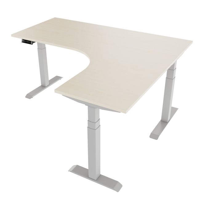 TELDRA Pro, bureau d’angle à 3 moteurs | 1800 x 1600 mm, réglable en hauteur électriquement, érable  - 5 Main Image