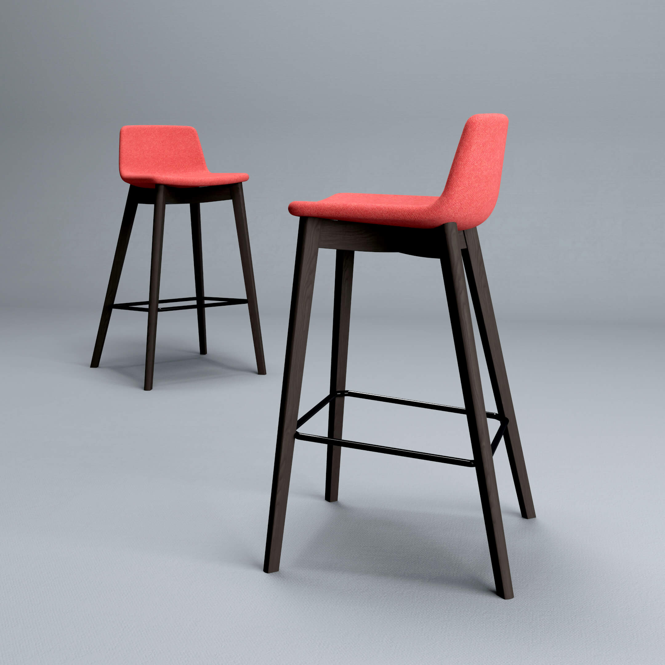 TWIST&SIT bar stool | Solid wood frame, 735 mm seat height, wool cover VELITO - 5 Main Image