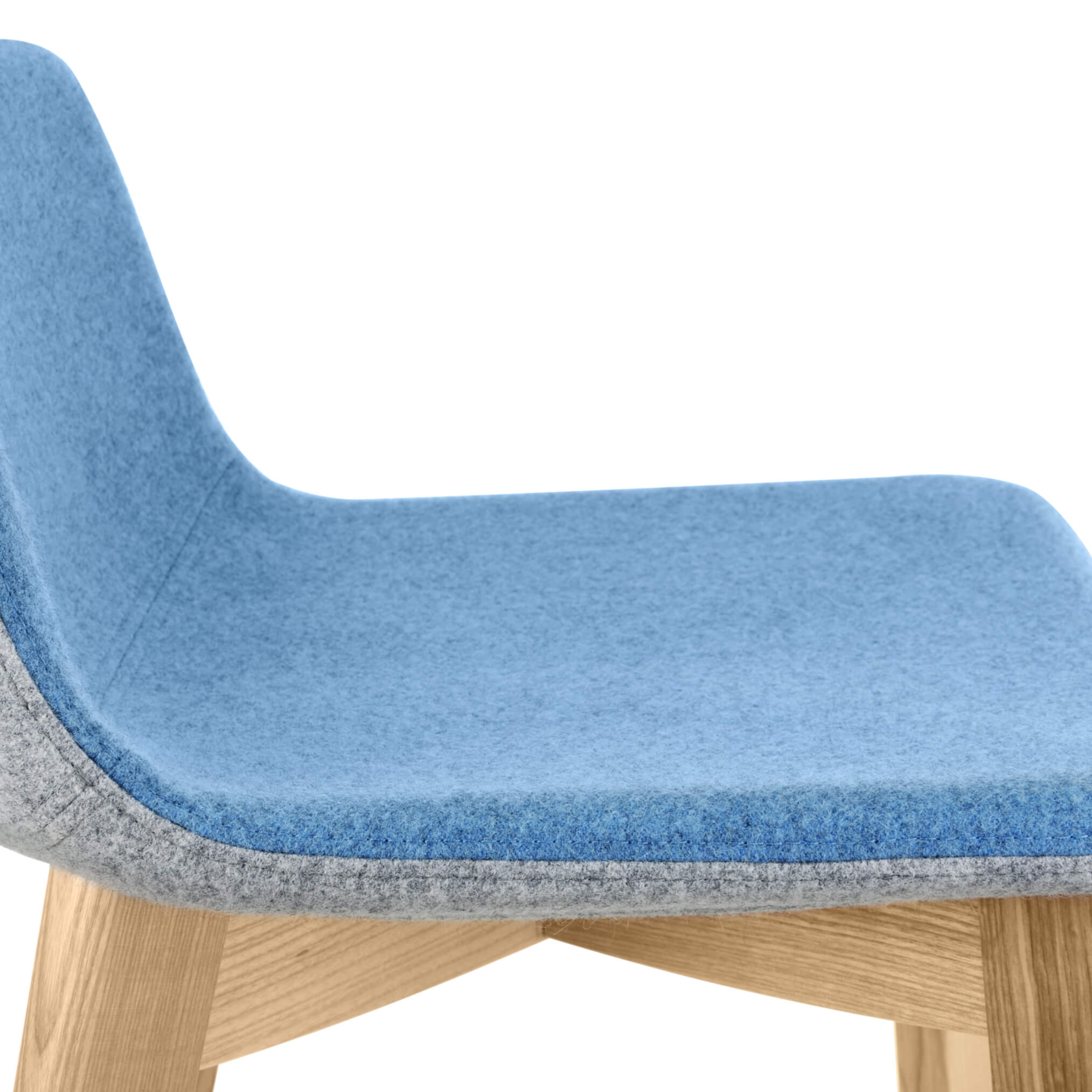 TWIST&SIT bar stool | Solid wood frame, 735 mm seat height, wool cover VELITO - 13 Main Image